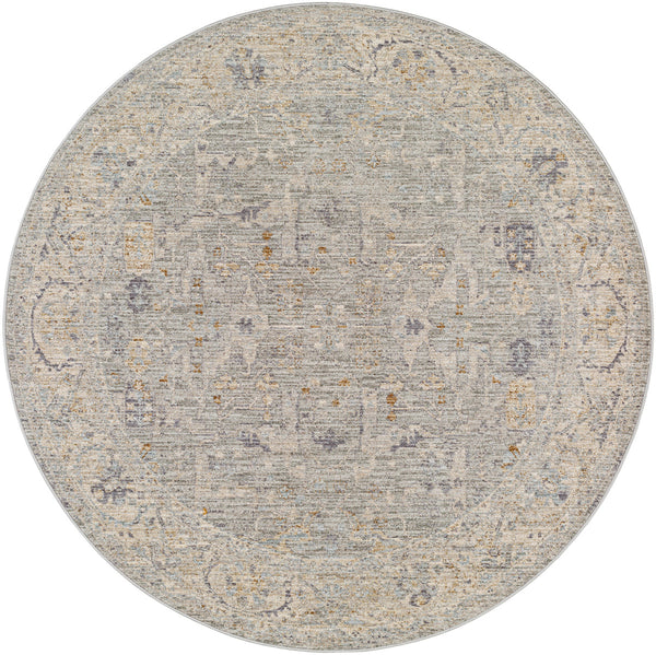 Avant Garde AVT-2339 7'10" x 7'10" Machine Woven Rug AVT2339-710RD  Charcoal, Brown, Medium Gray Surya
