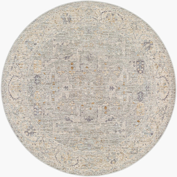 Livabliss Avant Garde Machine Woven Polyester Area Rug with Fringe Heritage Patterning for Large Rooms Charcoal, Brown 7'10" x 7'10" AVT2339-710RD