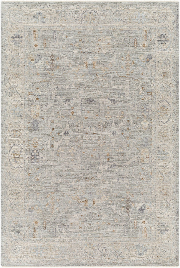 Livabliss Avant Garde Machine Woven Polyester Area Rug with Fringe Heritage Patterning for Large Rooms Charcoal, Brown 2' x 2'11" AVT2339-23