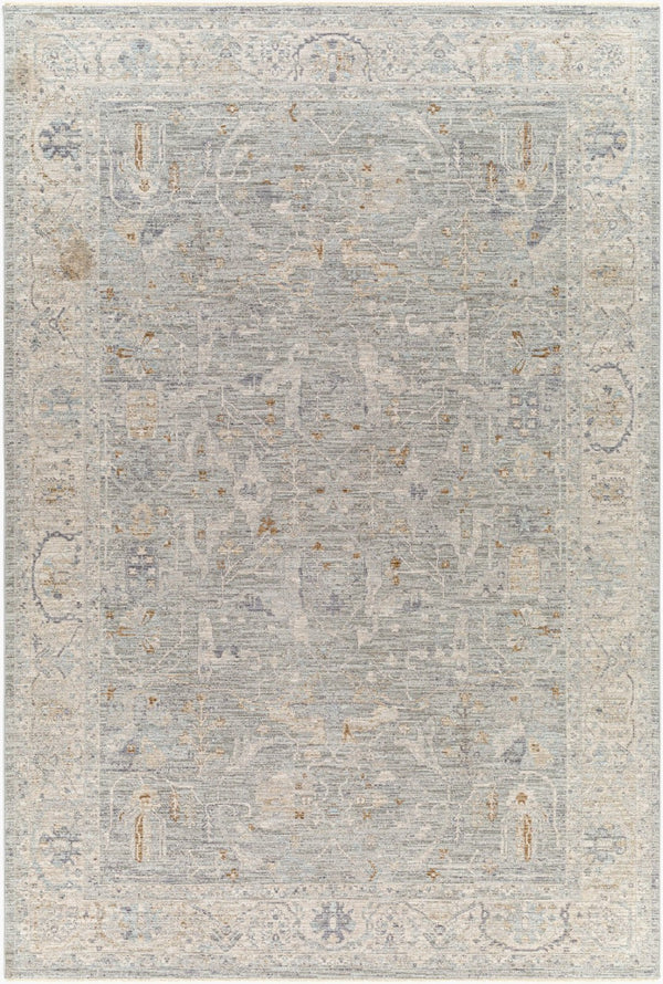 Livabliss Avant Garde Machine Woven Polyester Area Rug with Fringe Heritage Patterning for Large Rooms Charcoal, Brown 6'7" x 9'6" AVT2339-6796