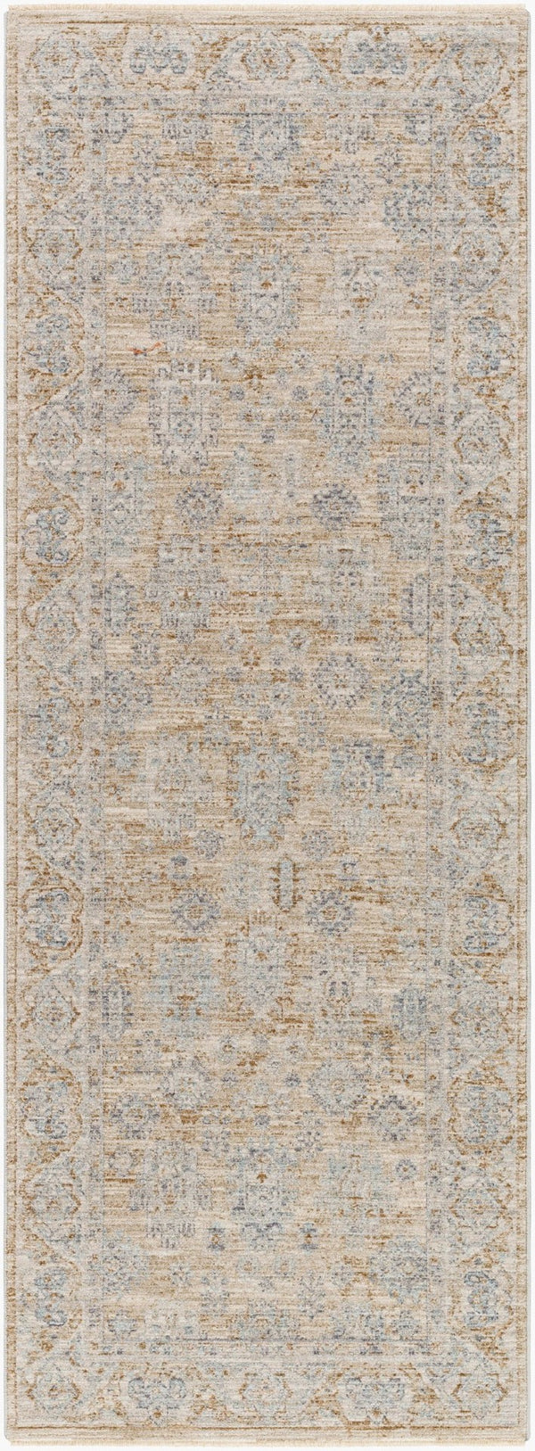 Livabliss Avant Garde Traditional Fringe Area Rug Polyester High Low Pile for Large Rooms Dusty Sage, Med 2'7" x 7'3" AVT2340-2773