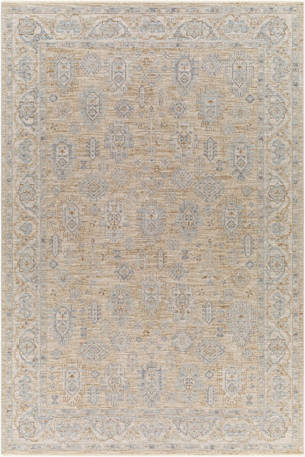Livabliss Avant Garde Traditional Fringe Area Rug Polyester High Low Pile for Large Rooms Dusty Sage, Med 6'7" x 9'6" AVT2340-6796