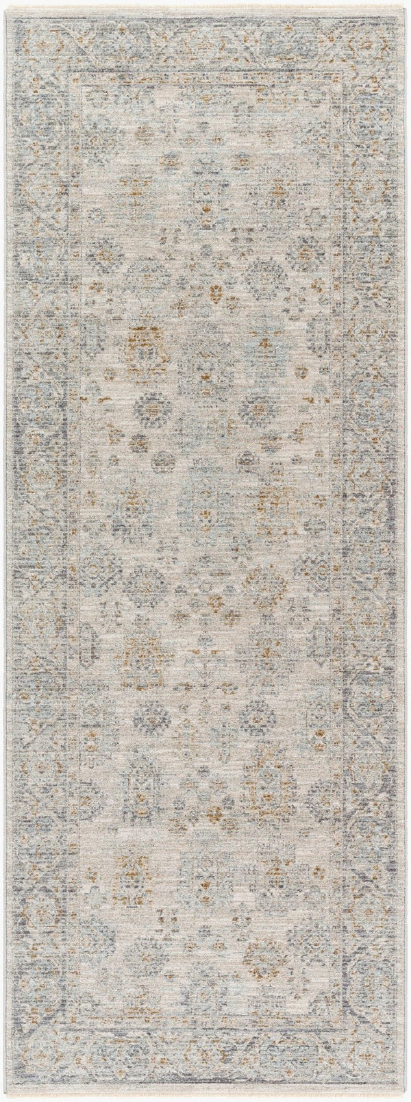 Livabliss Avant Garde Persian Style Polyester Area Rug with Fringe for Living Room Floors Charcoal, Deep 2'7" x 7'3" AVT2342-2773