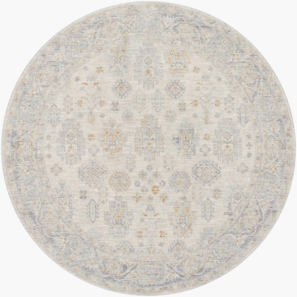 Livabliss Avant Garde Persian Style Polyester Area Rug with Fringe for Living Room Floors Charcoal, Deep 6'7" x 6'7" AVT2342-67RD