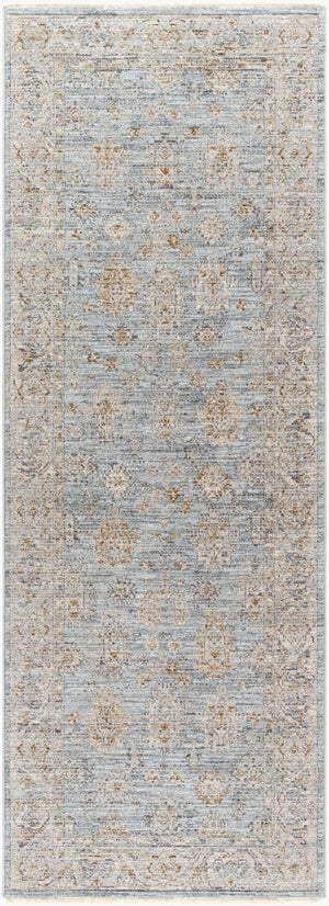 Livabliss Avant Garde Medallion Area Rug Machine Woven Turkish Polyester with Fringe Trim Medium Gray, De 2'7" x 10' AVT2344-2710