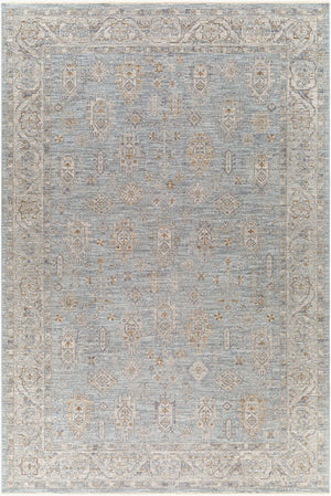 Livabliss Avant Garde Medallion Area Rug Machine Woven Turkish Polyester with Fringe Trim Medium Gray, De 6'7" x 9'6" AVT2344-6796