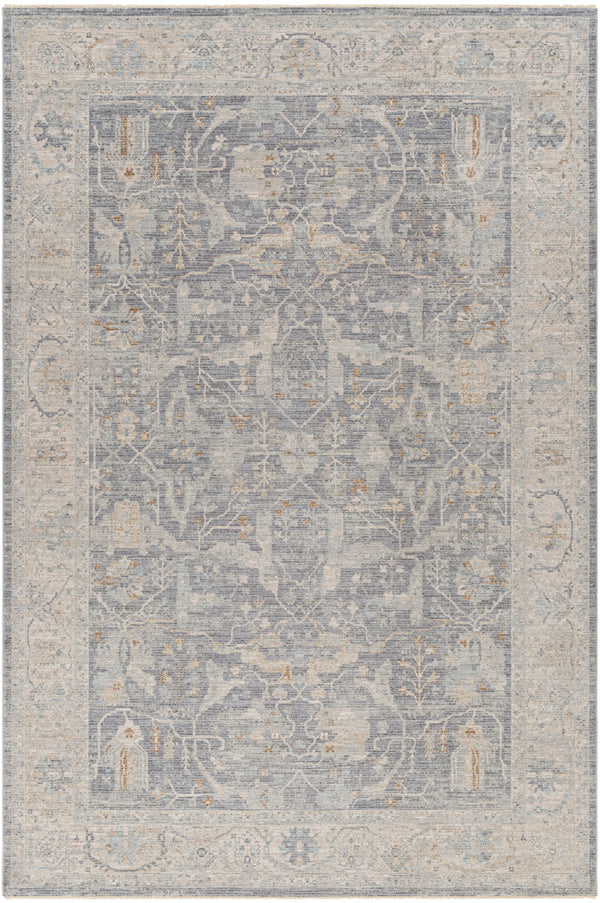 Avant Garde AVT-2347 6'7" x 9'6" Machine Woven Rug AVT2347-6796  Deep Teal, Charcoal, Medium Gray Surya