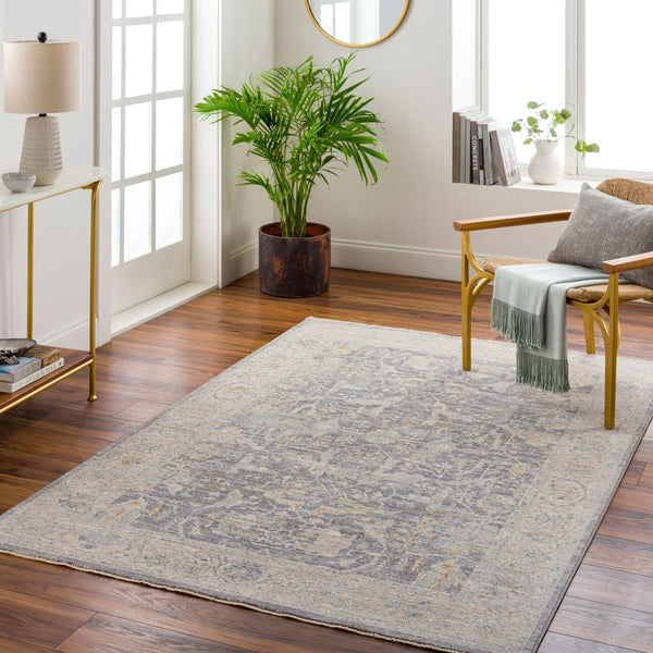 Livabliss Avant Garde Heritage Fringe Area Rug Plush Polyester Pile Living Room Accent Deep Teal, Char 5'3" x 5'3" AVT2347-53RD