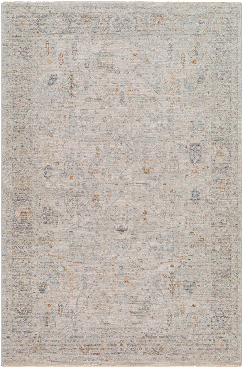 Avant Garde AVT-2348 9' x 12'2" Machine Woven Rug AVT2348-9122  Medium Gray, Charcoal, Deep Teal, Dusty Sage Surya