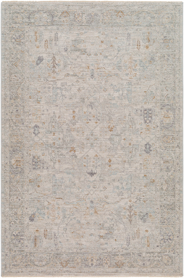 Avant Garde AVT-2348 9' x 12'2" Machine Woven Rug AVT2348-9122  Medium Gray, Charcoal, Deep Teal, Dusty Sage Surya