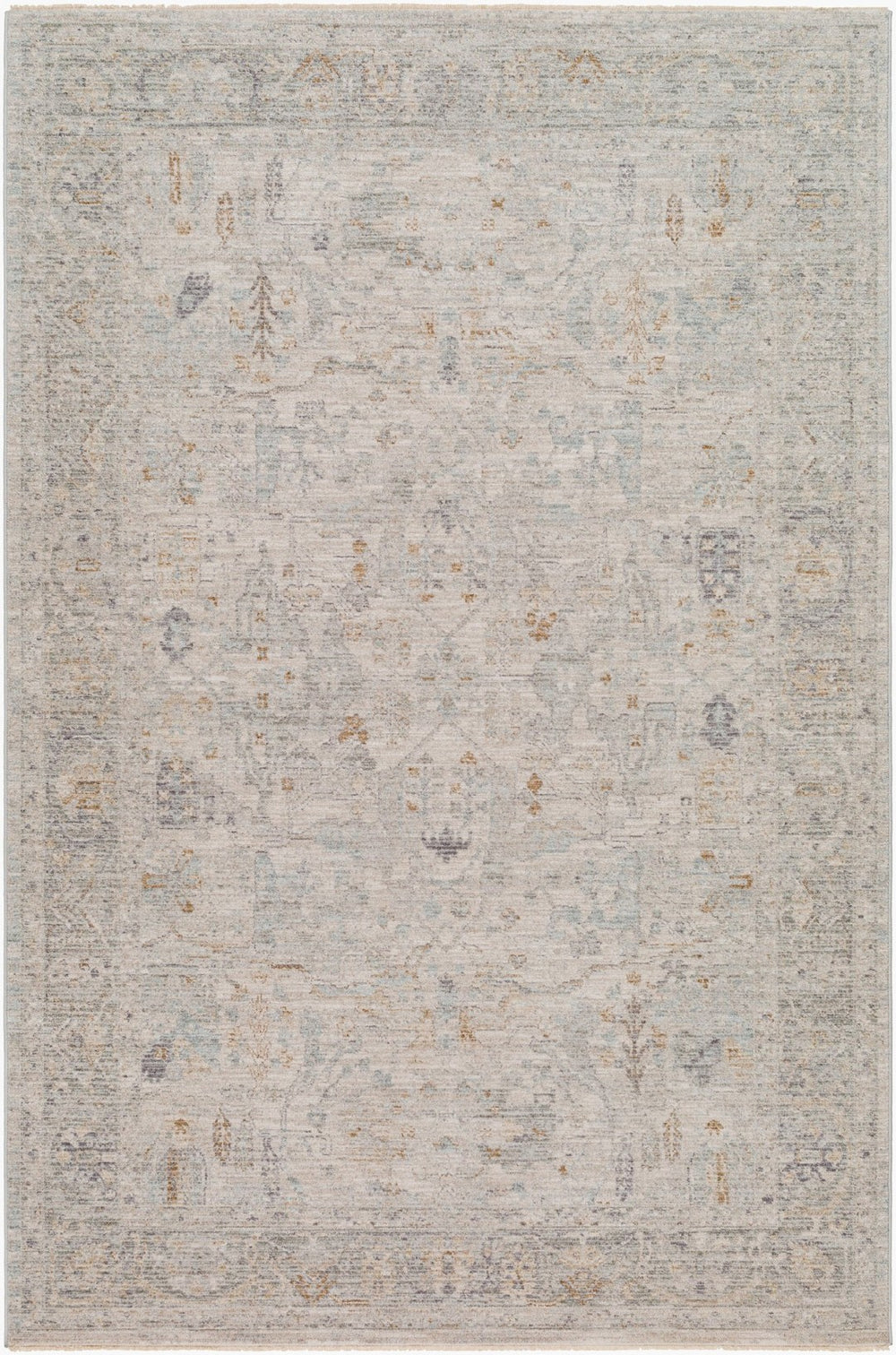 Livabliss Avant Garde Fringe Border Polyester Area Rug for Living Room or Dining Space Medium Gray, Ch 6'7" x 6'7" AVT2348-67RD