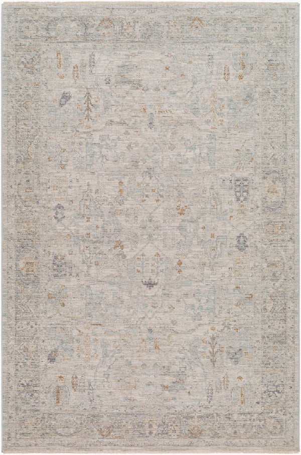 Livabliss Avant Garde Fringe Border Polyester Area Rug for Living Room or Dining Space Medium Gray, Ch 6'7" x 6'7" AVT2348-67RD
