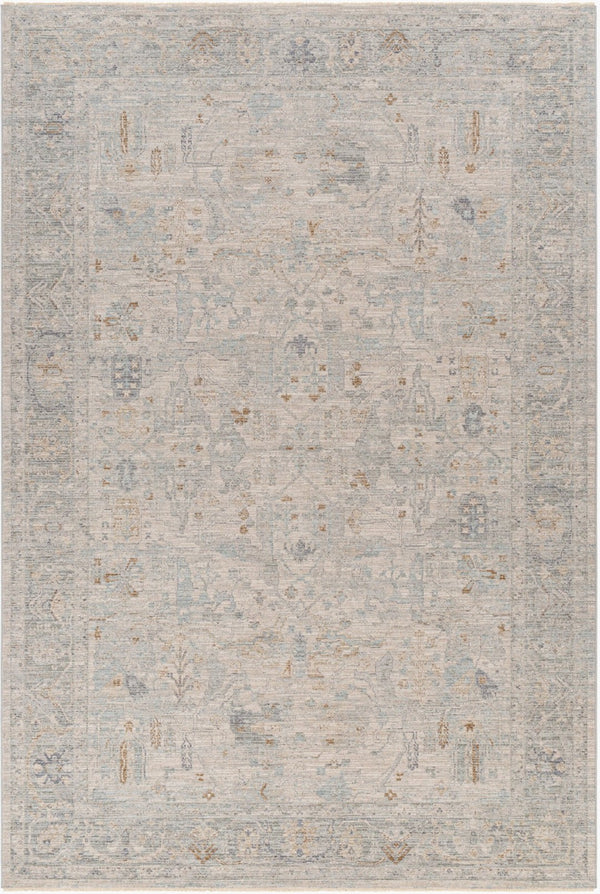 Livabliss Avant Garde Fringe Border Polyester Area Rug for Living Room or Dining Space Medium Gray, Ch 6'7" x 9'6" AVT2348-6796