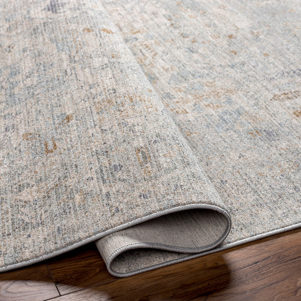 Avant Garde AVT-2348 9' x 12'2" Machine Woven Rug AVT2348-9122  Medium Gray, Charcoal, Deep Teal, Dusty Sage Surya