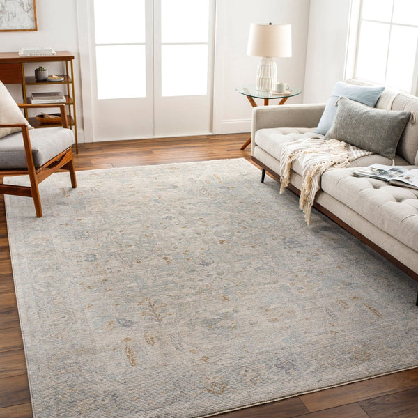 Livabliss Avant Garde Fringe Border Polyester Area Rug for Living Room or Dining Space Medium Gray, Ch 6'7" x 6'7" AVT2348-67RD