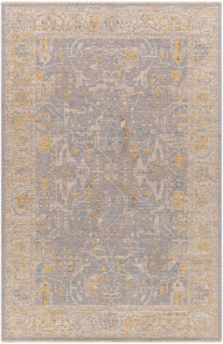 Avant Garde AVT-2349 9' x 12'2" Machine Woven Rug AVT2349-9122  Medium Gray, Taupe, Charcoal, Mustard Surya
