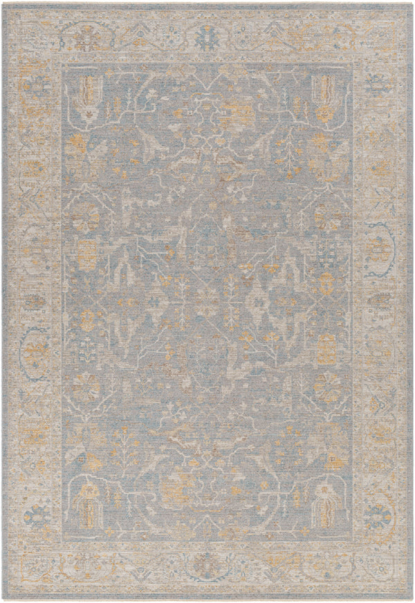 Avant Garde AVT-2349 6'7" x 9'6" Machine Woven Rug AVT2349-6796  Medium Gray, Taupe, Charcoal, Mustard Surya