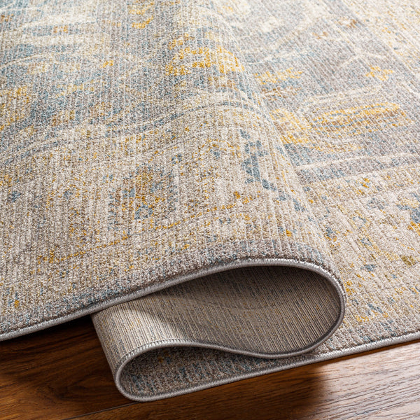 Avant Garde AVT-2349 9' x 12'2" Machine Woven Rug AVT2349-9122  Medium Gray, Taupe, Charcoal, Mustard Surya