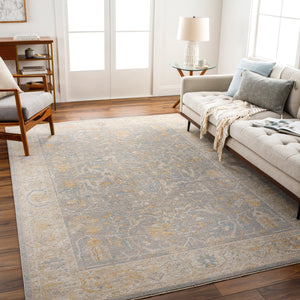 Avant Garde AVT-2349 9' x 12'2" Machine Woven Rug AVT2349-9122  Medium Gray, Taupe, Charcoal, Mustard Surya