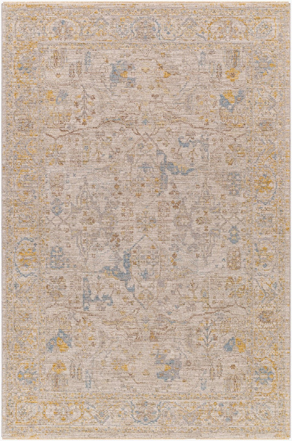 Livabliss Avant Garde Traditional Motif Polyester Area Rug with Fringe for Living Dining Rooms Medium Gray, Ta 6'7" x 6'7" AVT2350-67RD