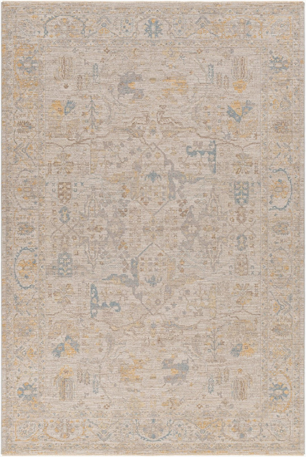 Livabliss Avant Garde Traditional Motif Polyester Area Rug with Fringe for Living Dining Rooms Medium Gray, Ta 6'7" x 9'6" AVT2350-6796
