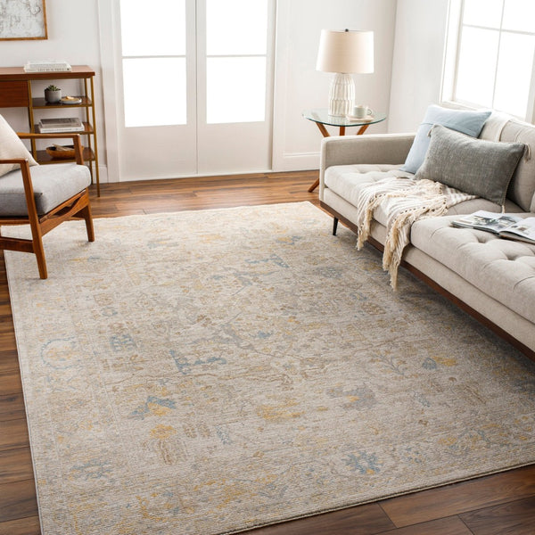 Livabliss Avant Garde Traditional Motif Polyester Area Rug with Fringe for Living Dining Rooms Medium Gray, Ta 6'7" x 6'7" AVT2350-67RD