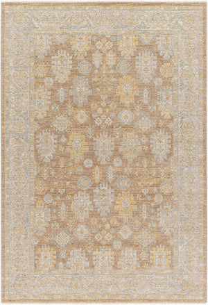 Livabliss Avant Garde Traditional Medallion Area Rug with Fringe Woven in Turkey for Large Rooms Dark Brown, Med 6'7" x 6'7" AVT2351-67RD