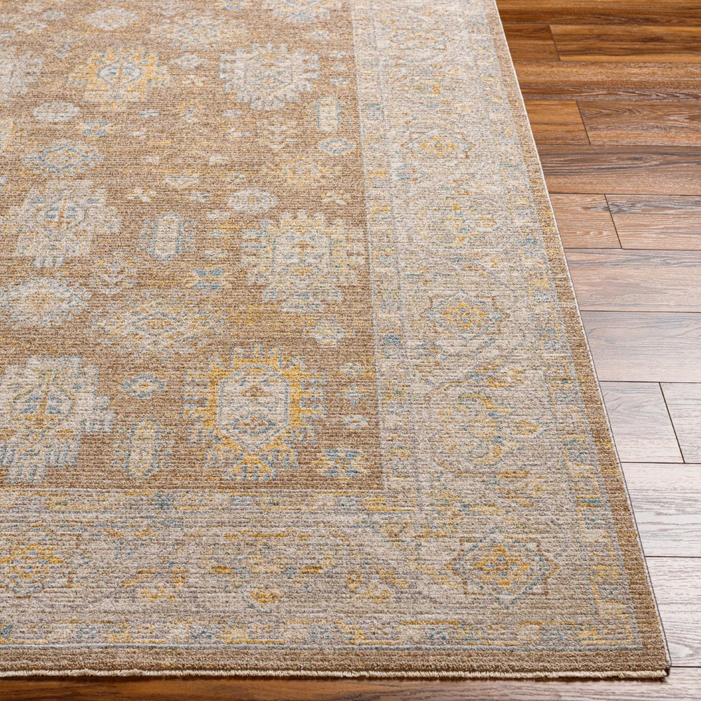 Livabliss Avant Garde Traditional Medallion Area Rug with Fringe Woven in Turkey for Large Rooms Dark Brown, Med 6'7" x 6'7" AVT2351-67RD