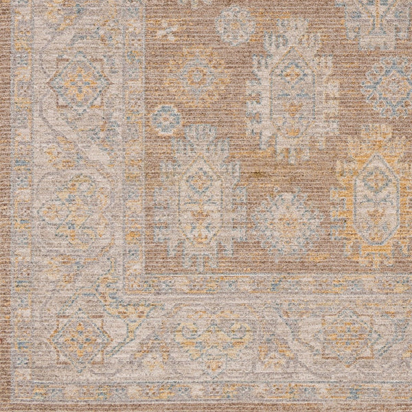Livabliss Avant Garde Traditional Medallion Area Rug with Fringe Woven in Turkey for Large Rooms Dark Brown, Med 6'7" x 6'7" AVT2351-67RD