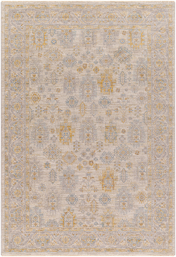 Avant Garde AVT-2353 9' x 12'2" Machine Woven Rug AVT2353-9122  Medium Gray, Taupe, Mustard, Charcoal Surya
