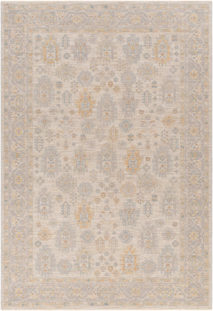 Avant Garde AVT-2353 6'7" x 9'6" Machine Woven Rug AVT2353-6796  Medium Gray, Taupe, Mustard, Charcoal Surya