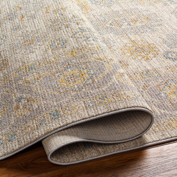 Avant Garde AVT-2353 9' x 12'2" Machine Woven Rug AVT2353-9122  Medium Gray, Taupe, Mustard, Charcoal Surya