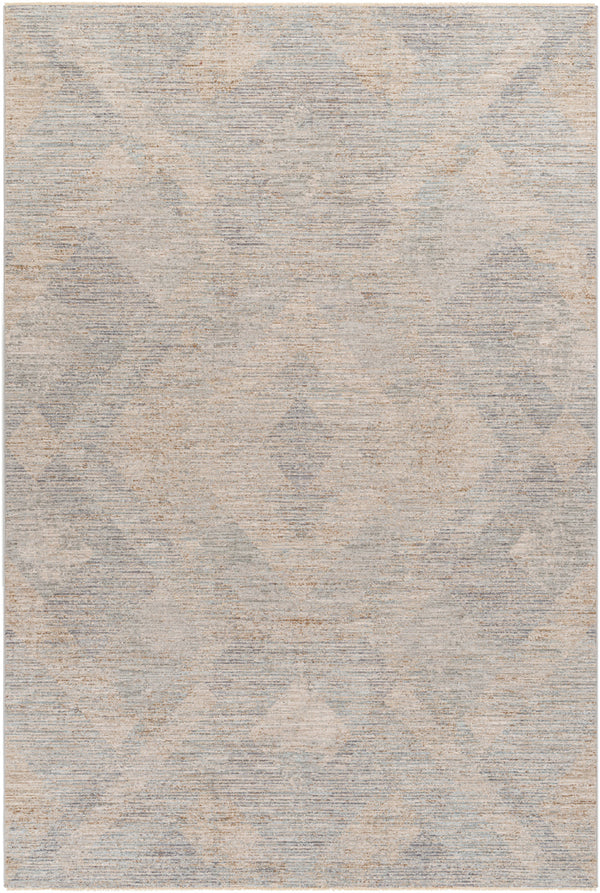 Avant Garde AVT-2356 6'7" x 9'6" Machine Woven Rug AVT2356-6796  Charcoal, Dusty Sage, Medium Gray Surya