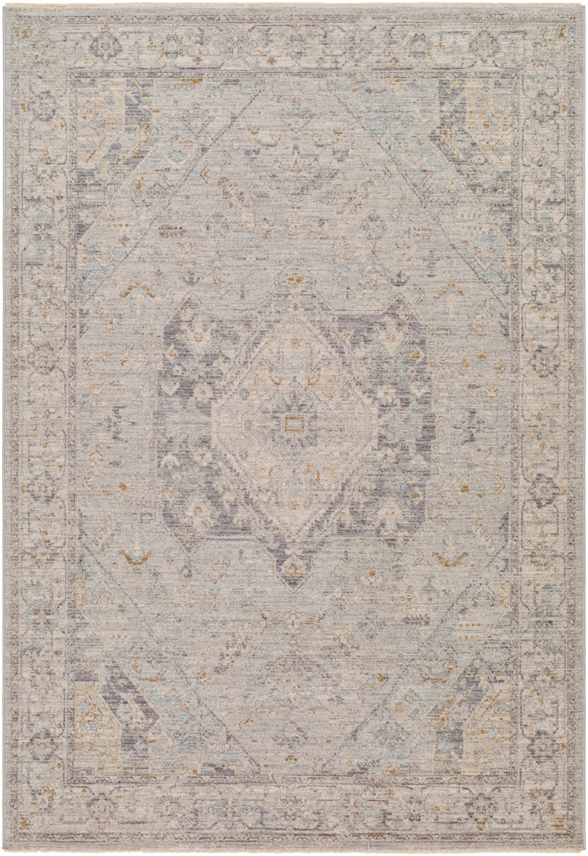 Avant Garde AVT-2359 9' x 12'2" Machine Woven Rug AVT2359-9122  Medium Gray, Charcoal, Deep Teal, Dusty Sage Surya