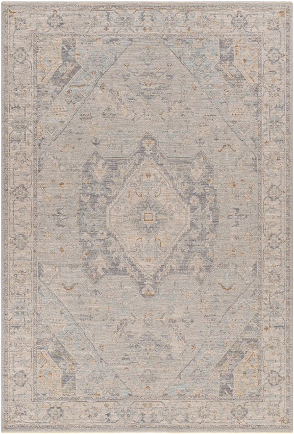Avant Garde AVT-2359 6'7" x 9'6" Machine Woven Rug AVT2359-6796  Medium Gray, Charcoal, Deep Teal, Dusty Sage Surya