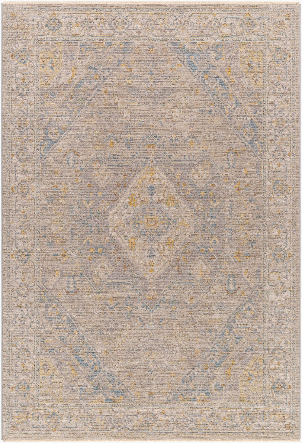 Livabliss Avant Garde Traditional Fringe Polyester Area Rug for Entryways and Hallway Accents Taupe, Medium G 7'10" x 7'10" AVT2360-710RD