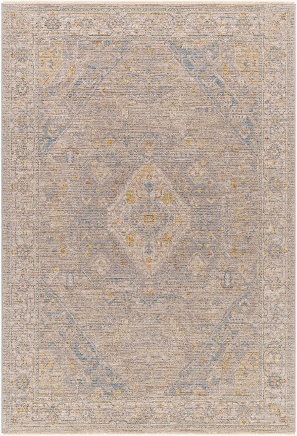 Livabliss Avant Garde Traditional Fringe Polyester Area Rug for Entryways and Hallway Accents Taupe, Medium G 7'10" x 7'10" AVT2360-710RD