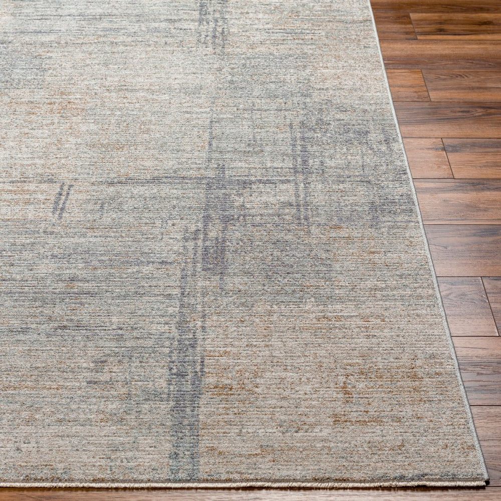Livabliss Avant Garde Machine Woven Polyester Area Rug with Fringe for Large Living Spaces Charcoal, Dusty 7'10" x 7'10" AVT2361-710RD