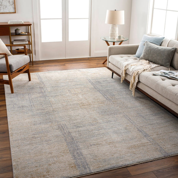 Livabliss Avant Garde Machine Woven Polyester Area Rug with Fringe for Large Living Spaces Charcoal, Dusty 7'10" x 7'10" AVT2361-710RD