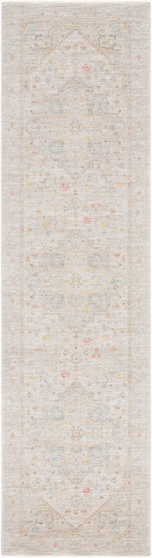 Livabliss Avant Garde Traditional Medallion Polyester Area Rug with Fringe for Large Living Rooms Taupe, Dark Bro 2'7" x 10' AVT2362-2710