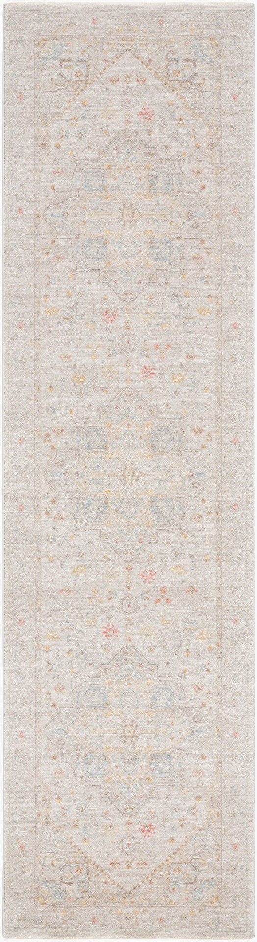 Livabliss Avant Garde Traditional Medallion Polyester Area Rug with Fringe for Large Living Rooms Taupe, Dark Bro 2'7" x 10' AVT2362-2710
