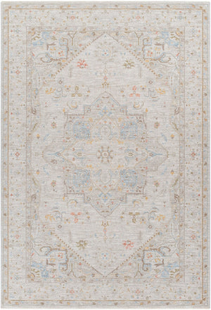 Livabliss Avant Garde Traditional Medallion Polyester Area Rug with Fringe for Large Living Rooms Taupe, Dark Bro 6'7" x 9'6" AVT2362-6796