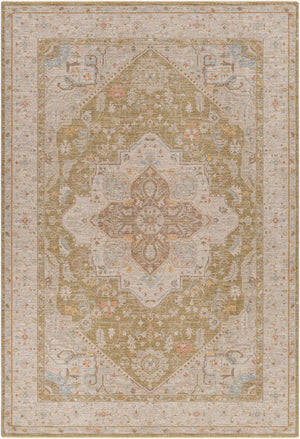 Livabliss Avant Garde Fringe Border Traditional Polyester Area Rug for Large Formal Living Spaces Light Olive, Ta 12' x 15' AVT2363-1215