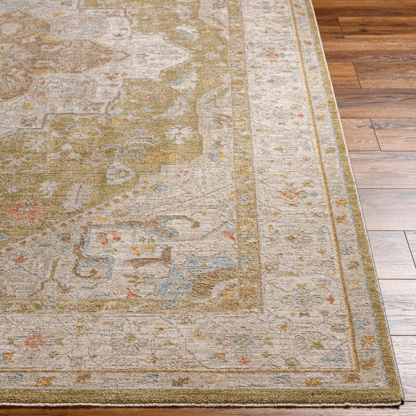 Livabliss Avant Garde Fringe Border Traditional Polyester Area Rug for Large Formal Living Spaces Light Olive, Ta 12' x 15' AVT2363-1215