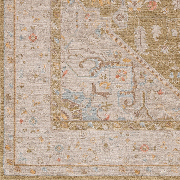 Livabliss Avant Garde Fringe Border Traditional Polyester Area Rug for Large Formal Living Spaces Light Olive, Ta 12' x 15' AVT2363-1215