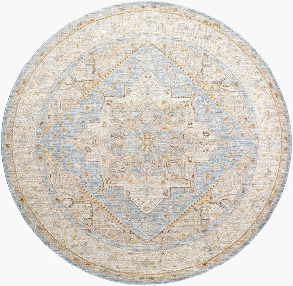Livabliss Avant Garde Traditional Fringe Area Rug Polyester Woven Formal Living Room Accent Taupe, Medium G 6'7" x 6'7" AVT2365-67RD