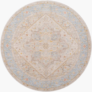 Livabliss Avant Garde Traditional Fringe Area Rug Turkish Woven Polyester for Large Living Rooms Taupe, Dark Bro 7'10" x 7'10" AVT2367-710RD