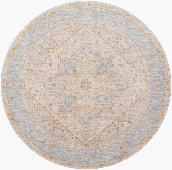 Livabliss Avant Garde Traditional Fringe Area Rug Turkish Woven Polyester for Large Living Rooms Taupe, Dark Bro 7'10" x 7'10" AVT2367-710RD