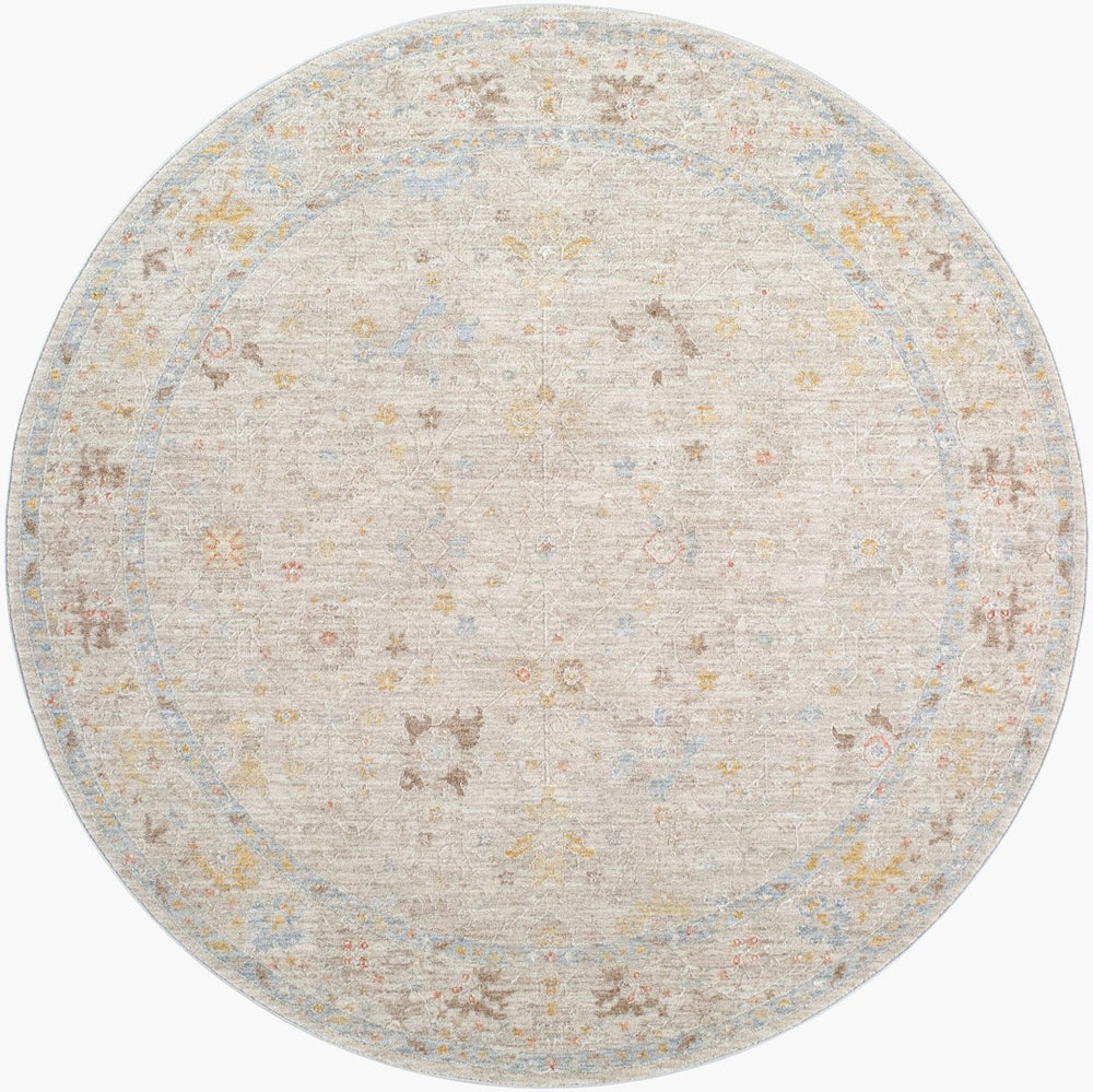 Livabliss Avant Garde Traditional Polyester Area Rug with Fringe Detail for Large Living Spaces Taupe, Medium G 5'3" x 5'3" AVT2368-53RD