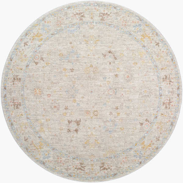 Livabliss Avant Garde Traditional Polyester Area Rug with Fringe Detail for Large Living Spaces Taupe, Medium G 5'3" x 5'3" AVT2368-53RD